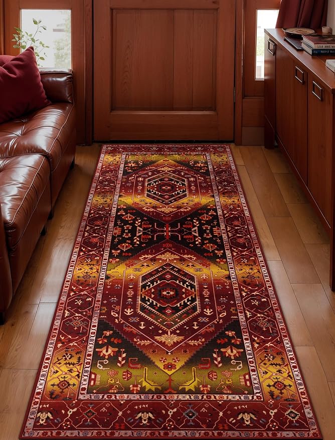 SERISSA 2x5 Washable Non Slip Boho Runner Rug - Image 2