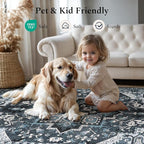 Rugflix 3x5 Entrance Rugs, Washable Dark Navy Blue Entry Small Rug | Machine - Image 4