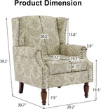Pia Ricco High Back Floral Accent Chair - Image 2