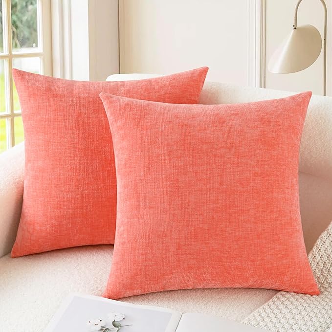 CaliTime Decorative Couch Throw Pillow Covers 20 X 20 Inches Living Coral | by CaliTime