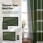 100% Blackout Linen Textured Curtains 72 Inch Long, Olive Green | 100% Blackout - Image 7