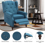 Wingback Recliner with Massage and Heat, Tufted Fabric Push Back Recliner Chair - Image 6