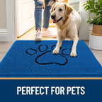 OLANLY Dog Door Mat for Muddy Paws 30x20, Paw Print Design Chenille Mud Mat | - Image 6