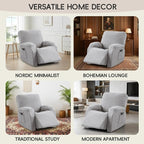 Recliner Chair Covers, 4-Piece Stretch Geometric Strokes Jacquard Reclining - Image 7