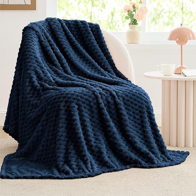 BEDELITE Navy Twin Blanket for Couch, Soft Cozy Gifts for Women, 60 * 80 | 3D by BEDELITE