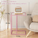 C Shaped End Table Set of 2, Small Side Couch Sofa Tables - Image 3