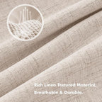 MIULEE 100% Blackout Linen Curtains 42 x 96 Inch Natural 2 Panels | Thermal - Image 3