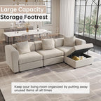 Guyii Velvet Sectional Sofa, Oversized 6-Seater L-Shaped Sofa - Image 5