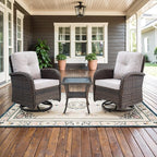 Belord Patio Wicker Chairs Swivel Rocker - Image 3
