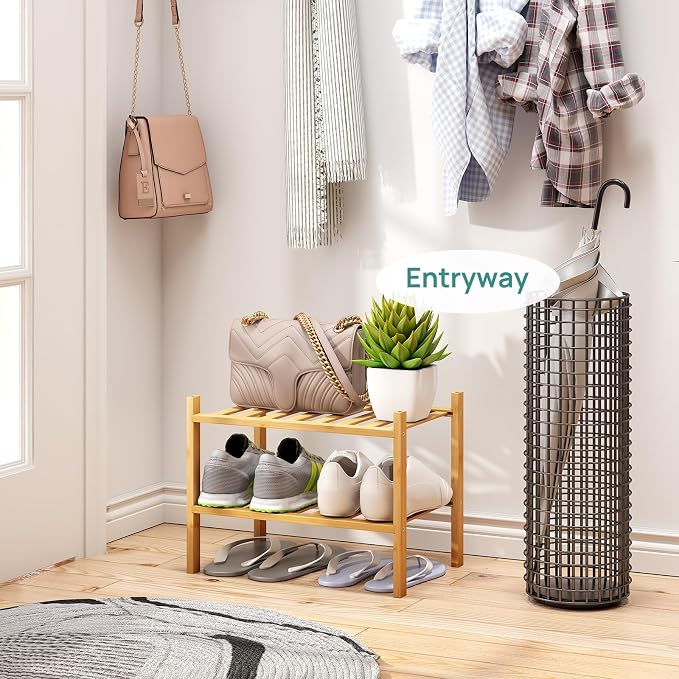 viewcare Small Shoe Rack, 2-Tier Shoe Rack - Image 2
