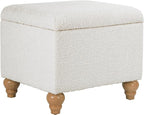 Homepop Home Decor | Upholstered MediumRectangular Storage Ottoman | Hinged Lid by HomePop