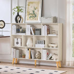 LEYAOYAO 10 Cube Bookshelf, 3 Tier Vintage 55" Wide Bookcase - Image 3