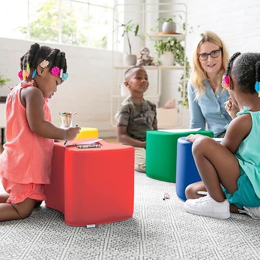 ECR4Kids SoftZone Toddler Modular Stool Set, Flexible Seating - Image 12
