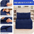 HABUTWAY Folding Sofa Bed, Convertible Sleeper Chair Bed w/Dual-Pillow & Handle - Image 6