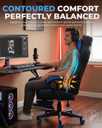 GTPLAYER Gaming Chair with Footrest, Big and Tall Game Chair 350lb Racing Style - Image 5