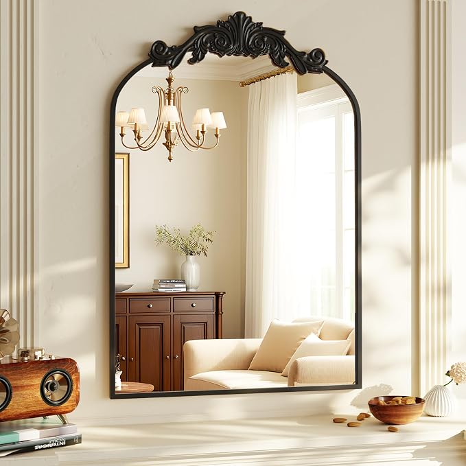 VooBang Vintage Arched Bathroom Mirror, 24x36 Inch Retro Wall Mounted Vanity - Image 5