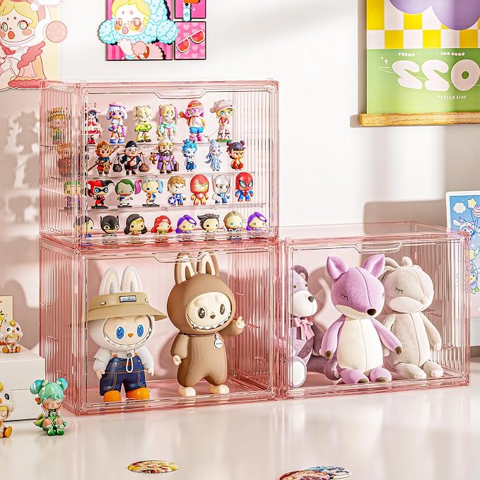 Clear Pink Acrylic Figure Display Case - Image 2