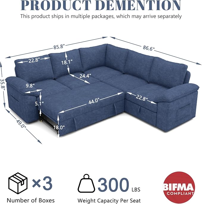 85 Inch Modular Sectional Sofa - Image 3