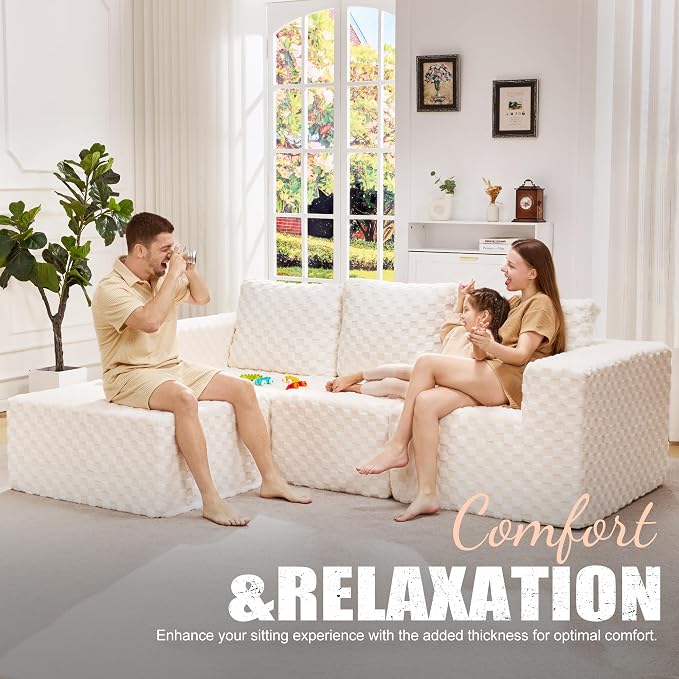 Hobestluk Modular Sectional Sofa Memory Foam Couch Oversized Sectional Sofa - Image 3