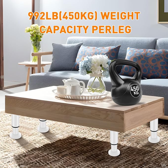 4 Pcs Adjustable Height Furniture Support Legs 7.08-12.2 inch, Metal Adjustable - Image 5