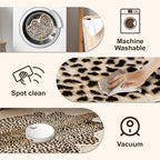 Cheetah Print Rug, Faux Fur Animal Print Leopard Rug Multicolor 6.2x8.2ft | - Image 4