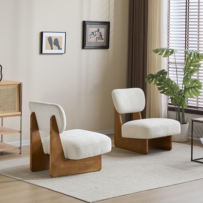GDFStudio Upholstered Armless Accent Chairs Set of 2 Modern Side Chair - Image 4