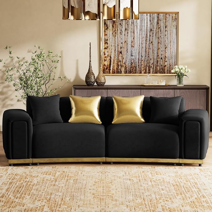 Oversized Velvet Chesterfield Couch - Image 3