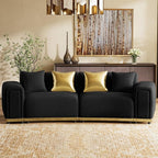 104" Oversized Velvet Chesterfield Couch - Image 4