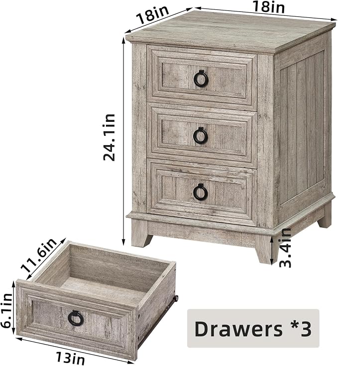 Joaxswe 18" Farmhouse Night Stand - Image 2