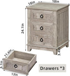 Joaxswe Farmhouse Night Stand Set of 2, Dresser - Image 3