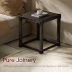 Vintage Aged Solid Wood Side Table Mortise and Tenon Construction - Image 5