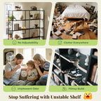 Huuger 6 Tier Bookshelf, Corner Bookshelf - Image 5