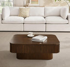 Lift Top Coffee Table for Living Room, Rectangle Handmade Solid Wood Strips - Image 2