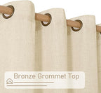48 Inch Length Beige Sheer Linen Curtains - Image 3