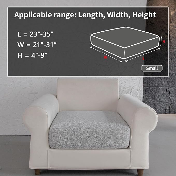 OHSIO Couch Cushion Covers for Sectional Sofa, Stretch Soft Sofa Slipcovers - Image 2