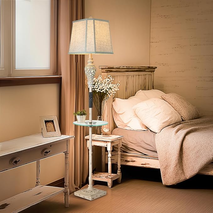 LuxSight Collection Rustic Floor Lamp, Living Room Lamps - Image 5