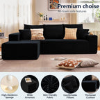 95" Cloud Sectional Couch with L-Shape Chaise, Modern Cloud Couch with Deep Seat - Image 5