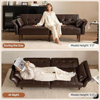 HALLYBEE 85” Futon Sofa Bed, Sleeper Sofa, Small Couch - Image 4