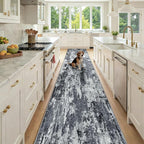 RELEANY Washable Runner 2'6"x14' Abstract Area Rug by RELEANY