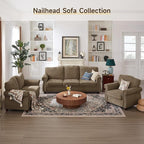ONBRILL Nailhead Trim Armchair, Rolled Arm Accent Chair - Image 7
