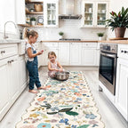 Washable 2x8 Hallway Runner Rug: Vintage Water-Resistant Floral Scalloped - Image 2