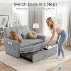 54'' Sleeper Sofa Bed, Convertible Pull Out Couch Futon - Image 7