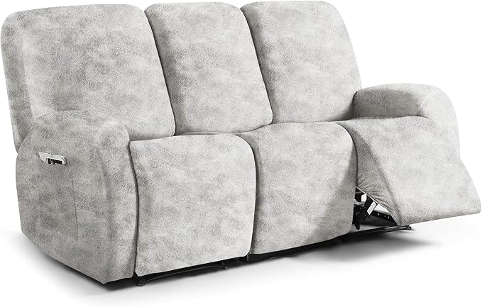 ANARACHON Leather Look Recliner Couch Cover, 8-Pieces Stretch Recliner Sofa by ANARACHON