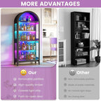 Gurexl 5-Tier Arched Display Cabinet - - Image 8