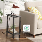 TUTOTAK Small End Table with Charging Station, Narrow Side Table with USB Ports - Image 5