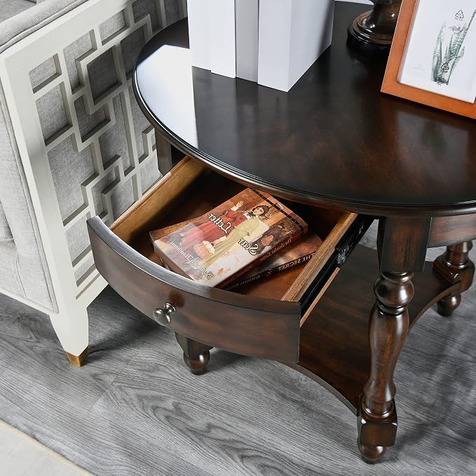 LEEMTORIG Oval Round End Table - Image 4