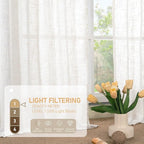 95 Inches Long Cream Linen Curtains - Image 4