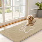 OLANLY Dog Door Mat for Muddy Paws 47x20, Paw Print Design Chenille Mud Mat | by OLANLY
