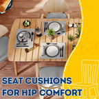AAAAAcessories D-Shaped Chair Cushions, Machine-Washable Cover, Light Gray - Image 8