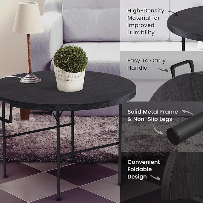 Our Modern Space 3.5 Feet Circular Round Foldable Table - Image 4